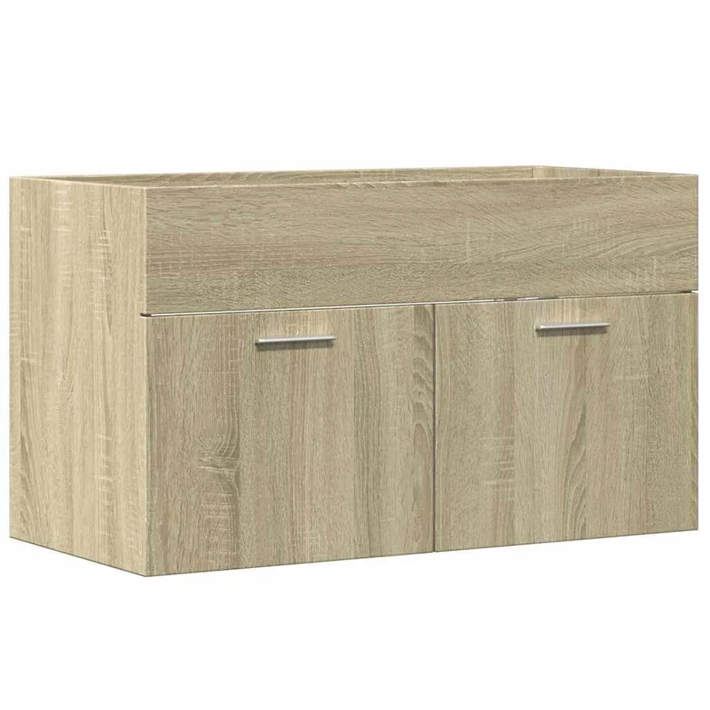 vidaXL Waschbeckenunterschrank Sonoma-Eiche 80x38,5x46cm Holzwerkstoff 80 x 38.5 x 46 cm Sonoma Eich