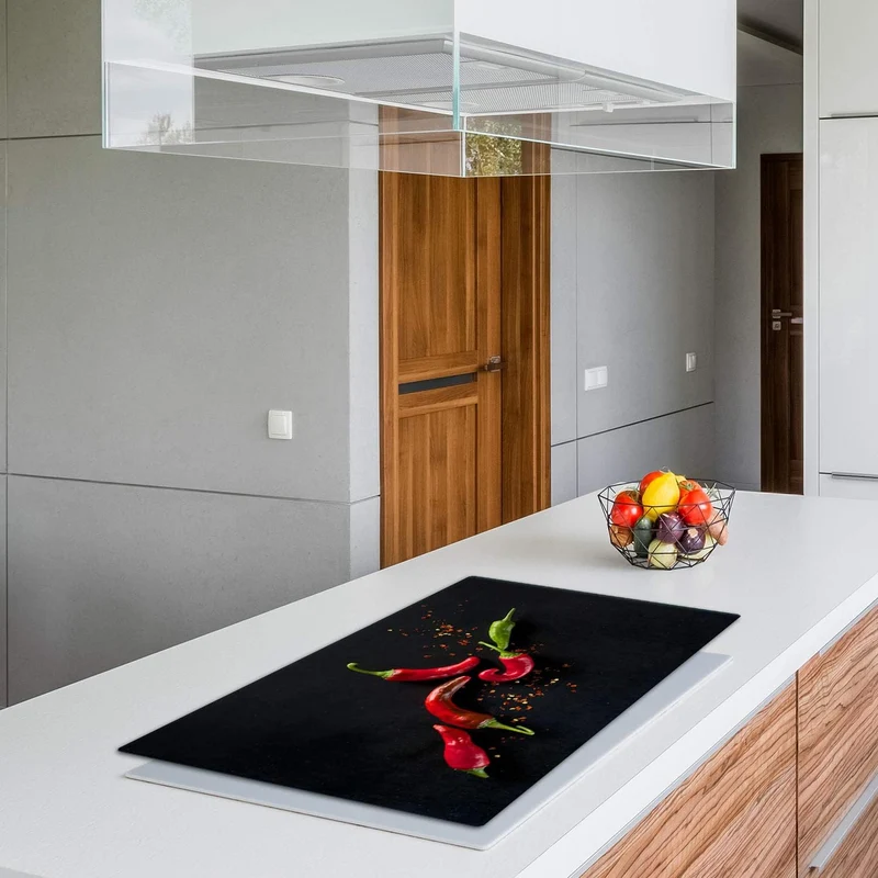 TMK | Herdabdeckplatte 90x52 cm Glas Ceranfeldabdeckung Induktion Herdschutz Spritzschutz Glasplatte