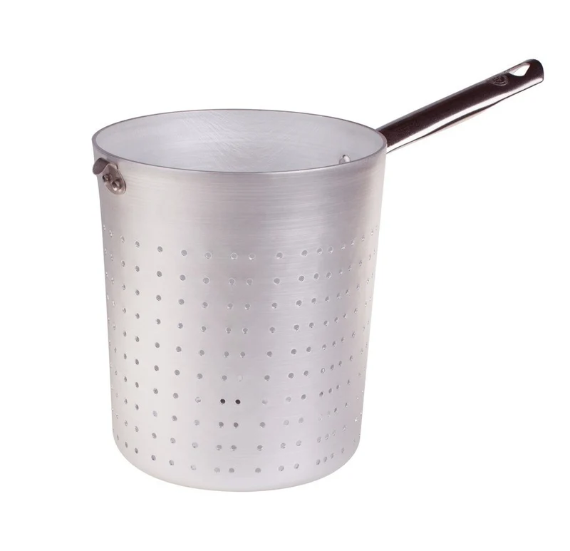 Pentole Agnelli Nudelsieb/scaldapasta Zylindrische aus Aluminium mit Griff aus Edelstahl, Silber 22