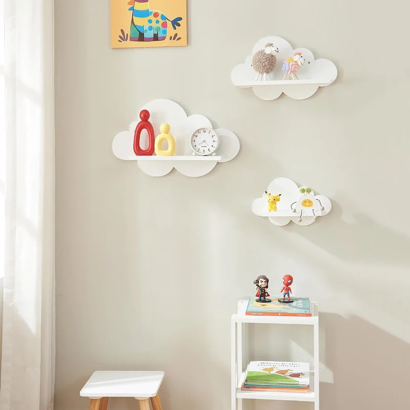 [en.casa] Kinder-Wandregal Skanderborg im 3er Set bis 2 kg pro Regal Wandboard für Kinderzimmer Häng