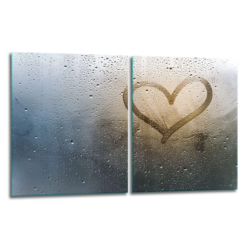 TMK | Herdabdeckplatten Set 2x40x52 cm Ceranfeld Abdeckung Glas Spritzschutz Abdeckplatte Glasplatte