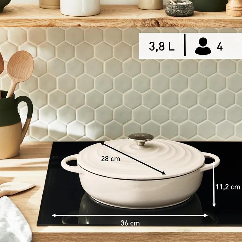 Tefal E25972 LOV Servierpfanne 28 cm | wiedergewonnenes Gusseisen | optimale Wärmespeicherung | für