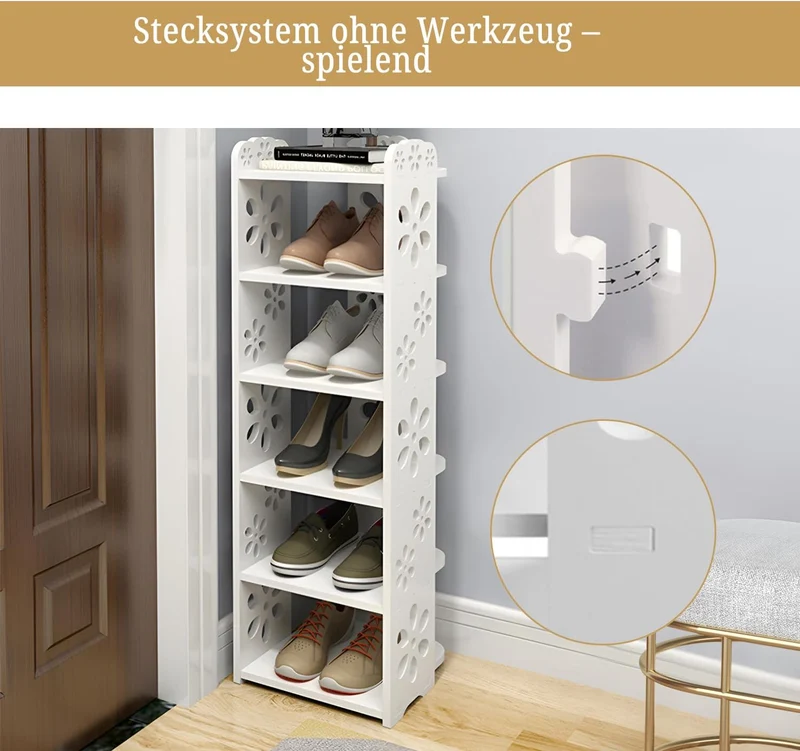 Dripex 6- Stufiges Schuhregal Schuhschrank Lagerregal Bücherregal Schuhorganisator Freistehendes Prä