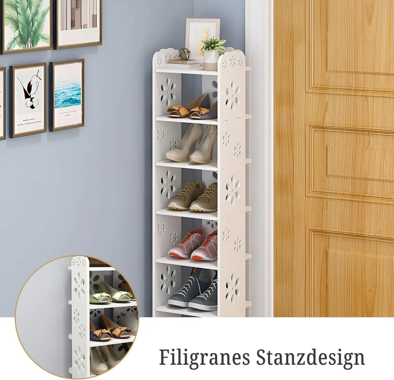 Dripex 6- Stufiges Schuhregal Schuhschrank Lagerregal Bücherregal Schuhorganisator Freistehendes Prä