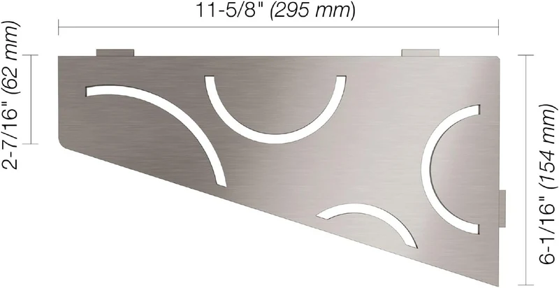 Schluter Systems Quadrilat Eckregal-E – Kurven-Design – gebürsteter Edelstahl (SES3D6EB) – Kerdi-Lin