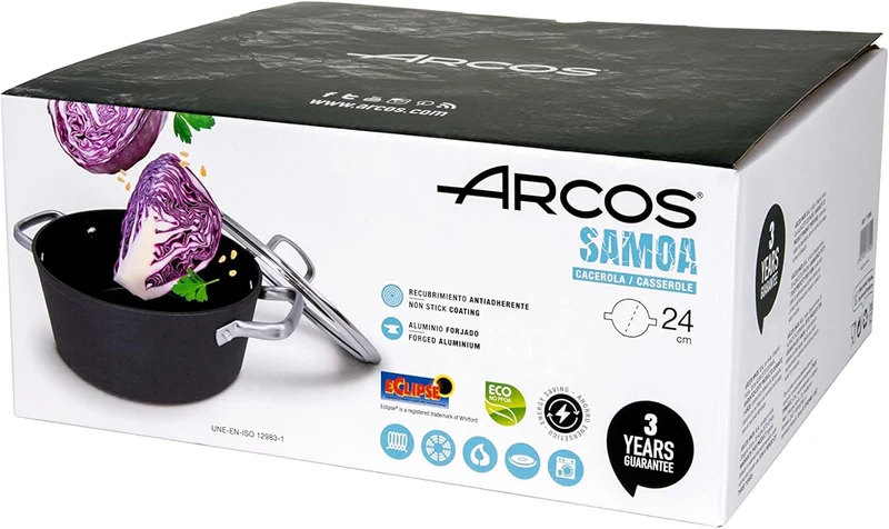 Arcos Serie Samoa | Antihaft-Kasserolle 16 cm und 1,5 L | Geschmiedetes Aluminium | Geeignet für jed