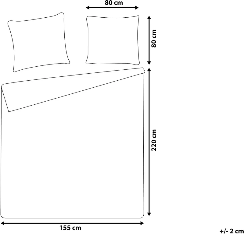Bettwäsche Set hellblau 3-teilig Komfortgrösse 155x220 cm mit Knöpfen Evergreen