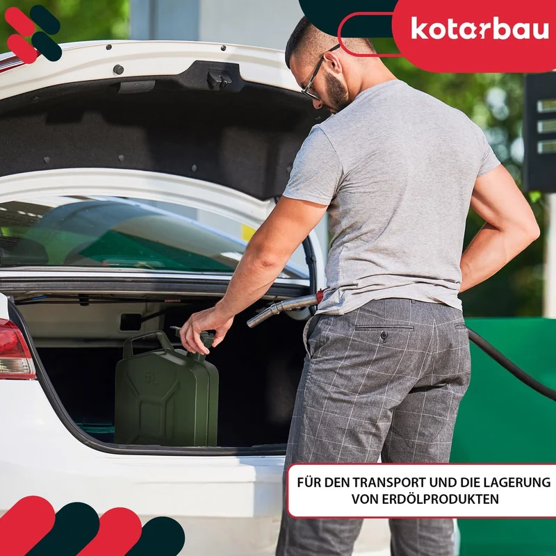 KOTARBAU® Metall Benzinkanister 5L für Kraftstoffe Benzin Aufbewahren von Flüssigkeiten, 5L
