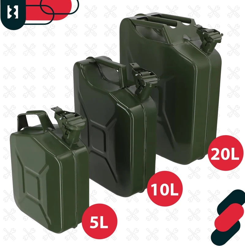 KOTARBAU® Metall Benzinkanister 5L für Kraftstoffe Benzin Aufbewahren von Flüssigkeiten, 5L