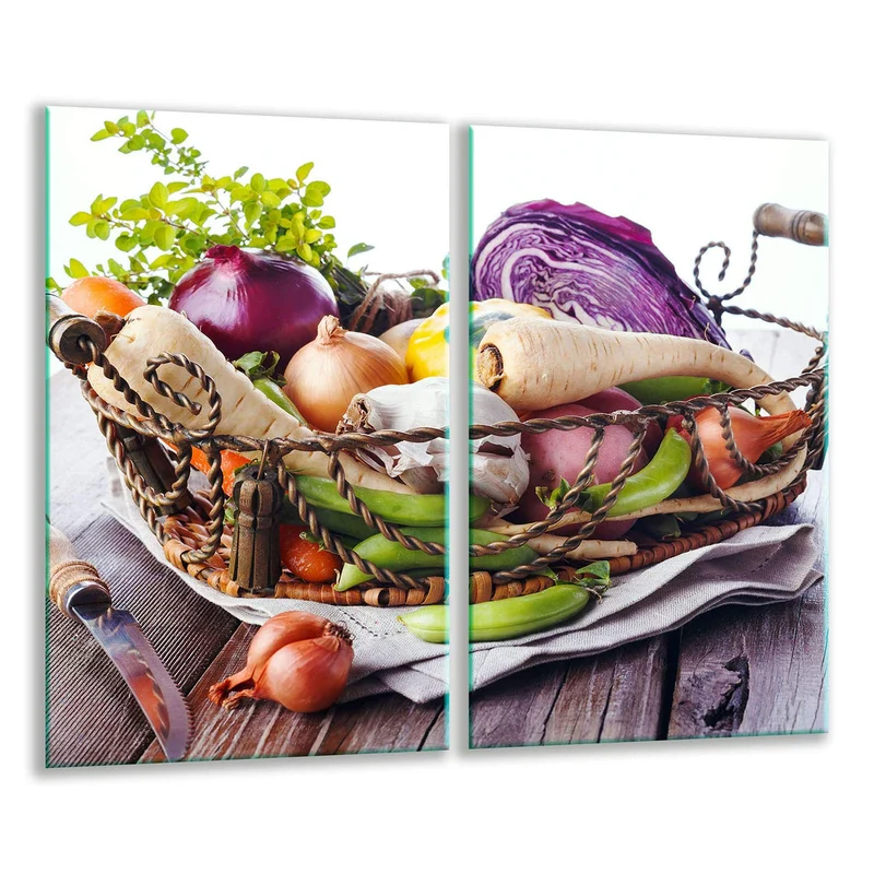 QTA | Herdabdeckplatten Set 2x30x52 cm Ceranfeld Abdeckung Glas Spritzschutz Abdeckplatte Glasplatte