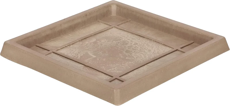 KOTARBAU® Blumentopf Pflanzgefäss gross aus recycelten Materialien 30x30x28cm mit Untersetzer 23x23x