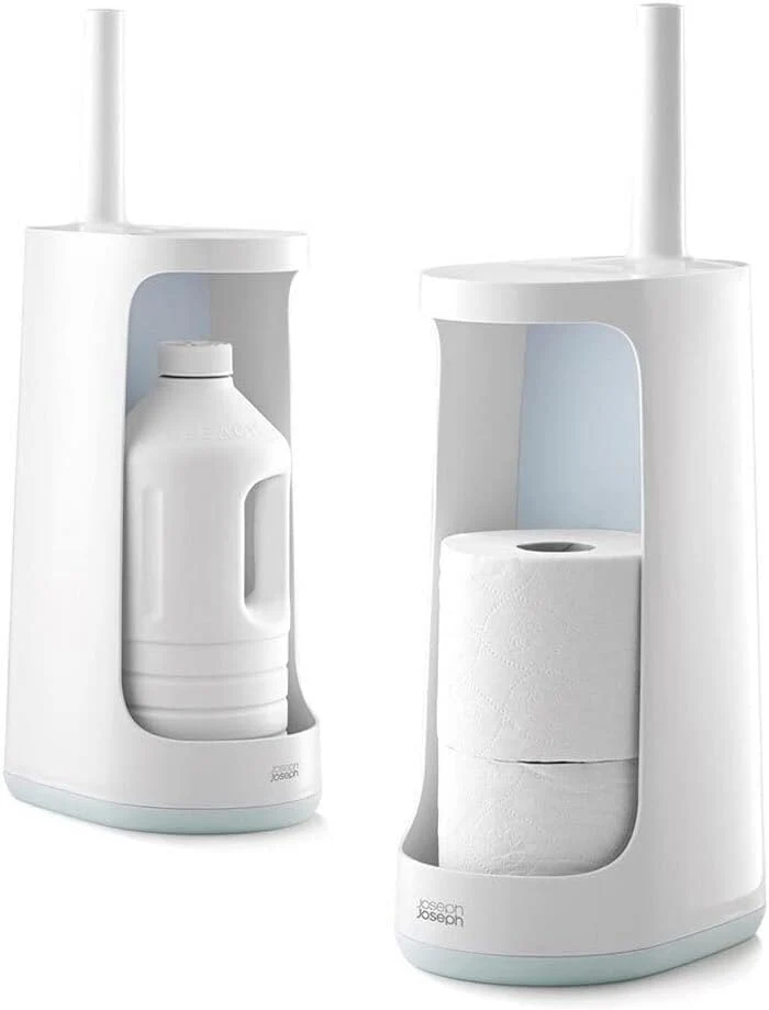 Joseph Joseph Flex Plus - Hygienische Silikon-Toilettenbürste mit extragrossem Aufbewahrungsbehälter