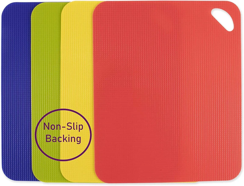 Dexas 6554PK Schneidebrett-Set, robust, flexibel, 29,2 x 35,6 cm, Blau, Grün, Gelb und Rot, 4 Stück