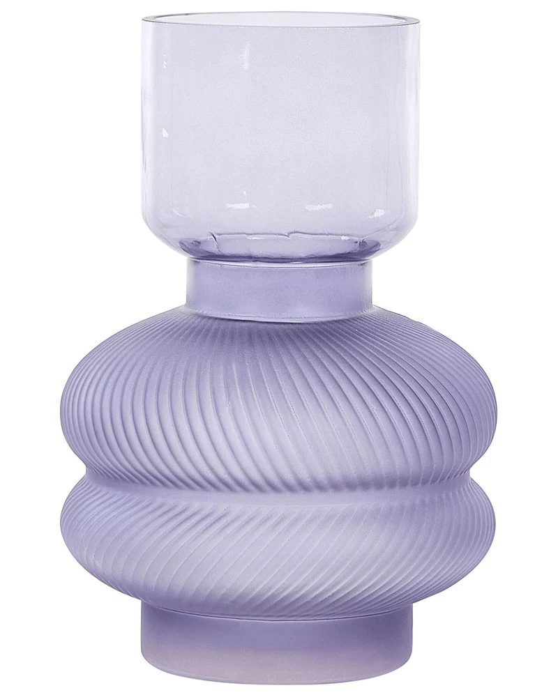 Deko Blumenvase Glas violett 24 cm organische Form mit schmalem Hals Rodia
