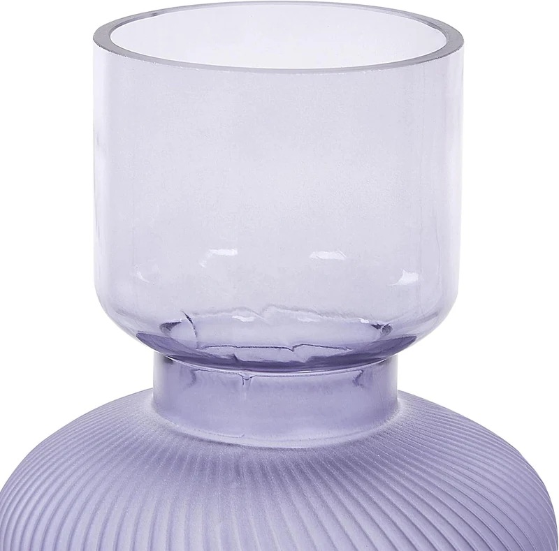 Deko Blumenvase Glas violett 24 cm organische Form mit schmalem Hals Rodia