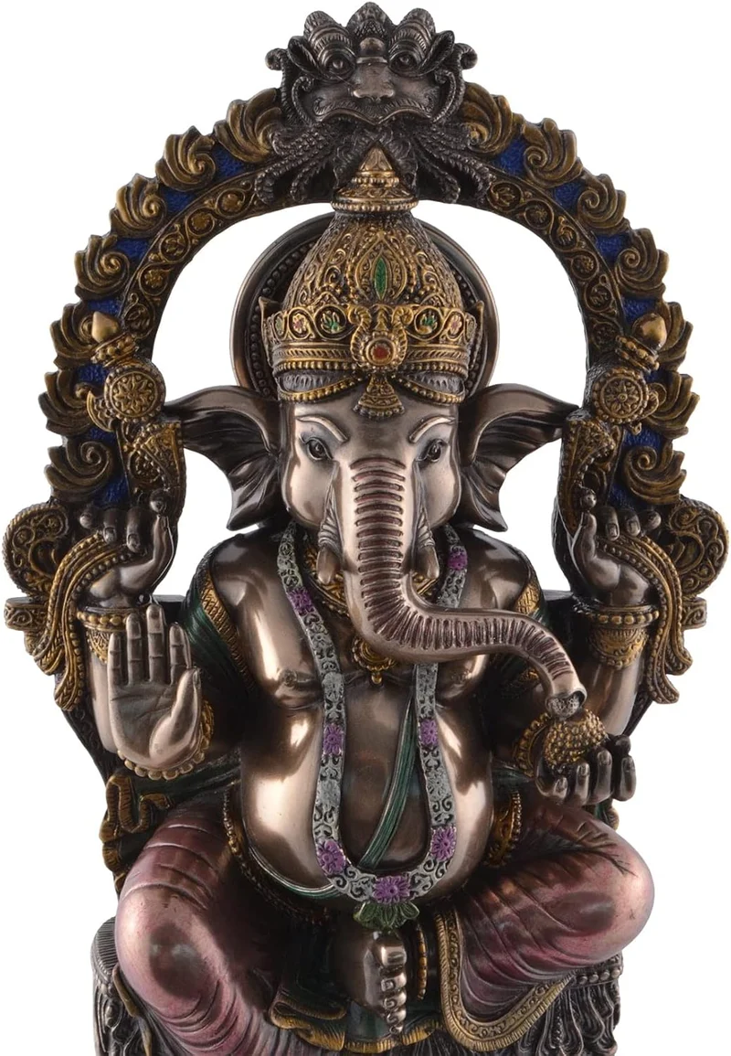 VOGLER Joh. Vogler GmbH Ganesha indischer Gott des Glücks - Tempelbogen sitzend bronziert by Verones
