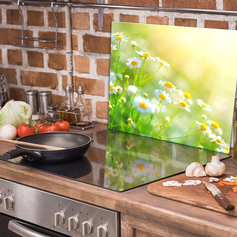 TMK | Herdabdeckplatte 60x52 Einteilig Glas Elektroherd Induktion Herdschutz Spritzschutz Glasplatte
