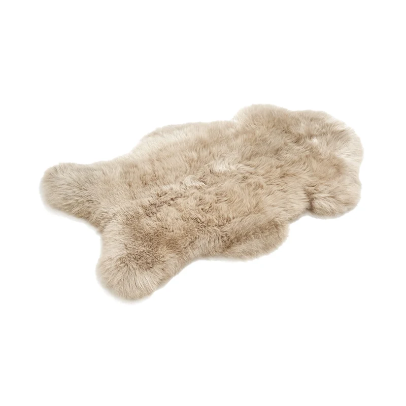 Cakla Lammfell Echt 100-110 cm - Schaffell Echt Gross - Fellteppich Beige - Weich und Flauschig - Fe