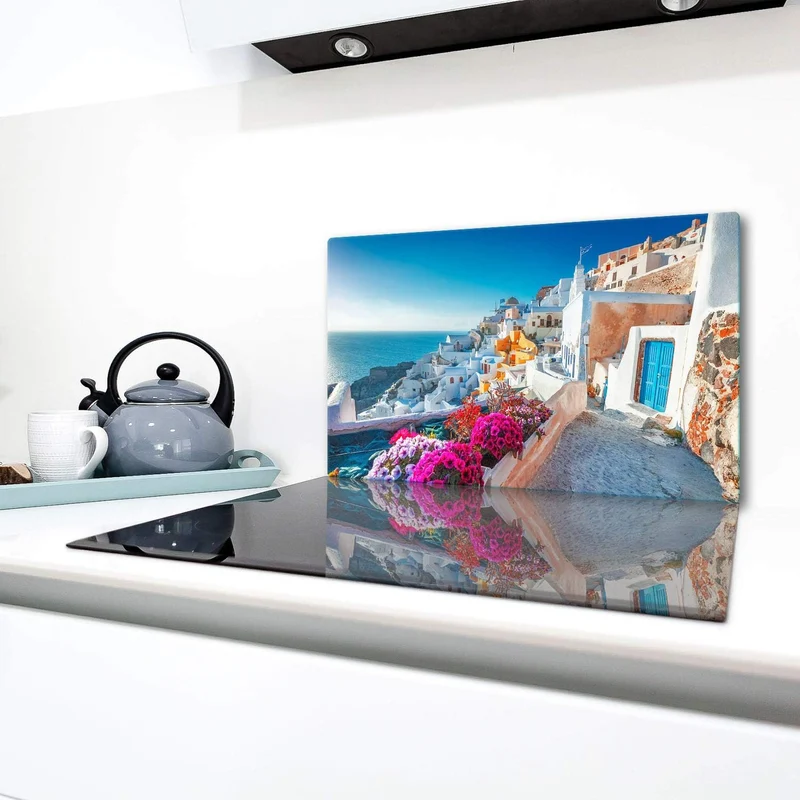 TMK | Herdabdeckplatte 90x52 cm Glas Ceranfeldabdeckung Induktion Herdschutz Spritzschutz Glasplatte