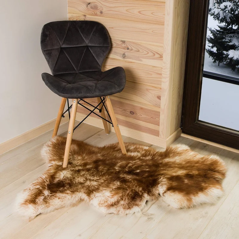 Cakla Lammfell Echt 100-110 cm - Schaffell Echt Gross - Fellteppich - Weich und Flauschig - Fell für