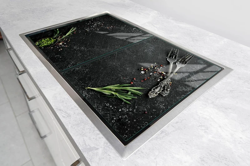 DarHaus Herdabdeckplatten 45x52 cm 2-teilig Ceranfeldabdeckung Induktion Herdschutz Spritzschutz Gla