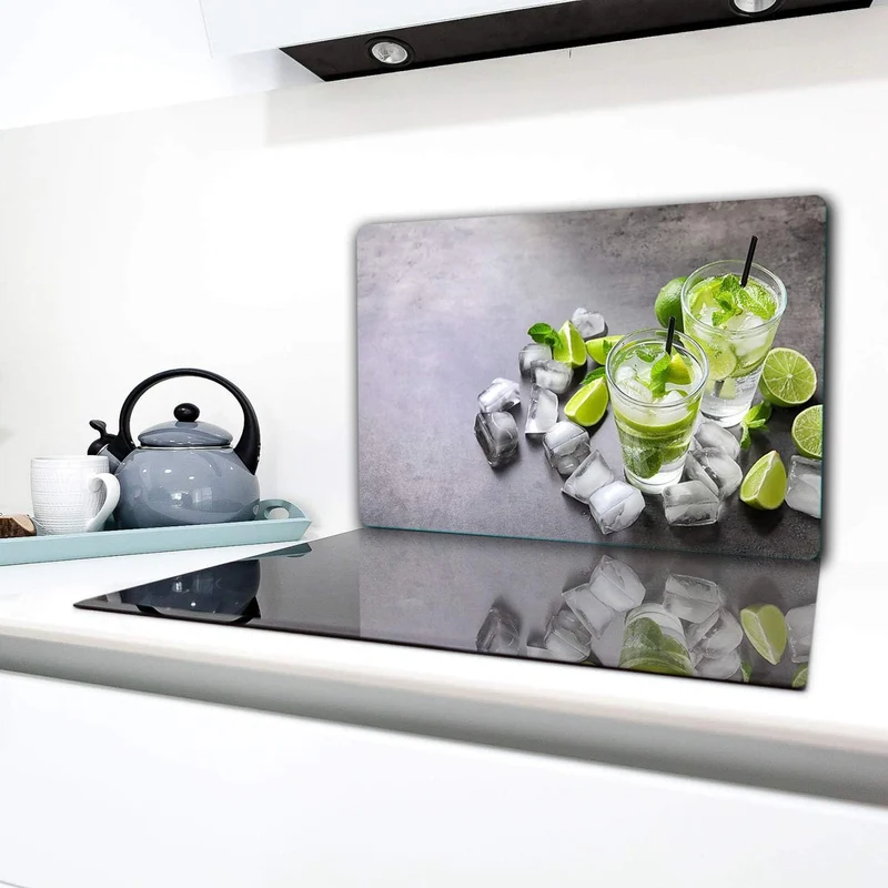 TMK | Herdabdeckplatte 80x52 cm 1-teilig Ceranfeldabdeckung Induktion Herdschutz Spritzschutz Glaspl