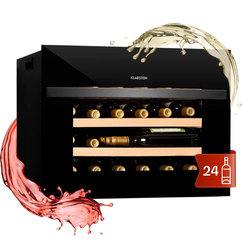 Klarstein Einbau-Weinkühlschrank, 1 Zonen Getränkekühlschrank Klein, Kleiner Weinschrank 51L, Wein-K
