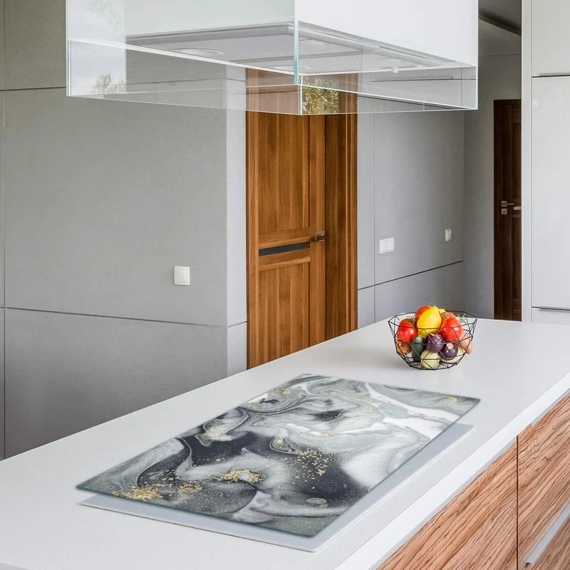 TMK | Herdabdeckplatte 90x52 cm Glas Ceranfeldabdeckung Induktion Herdschutz Spritzschutz Glasplatte