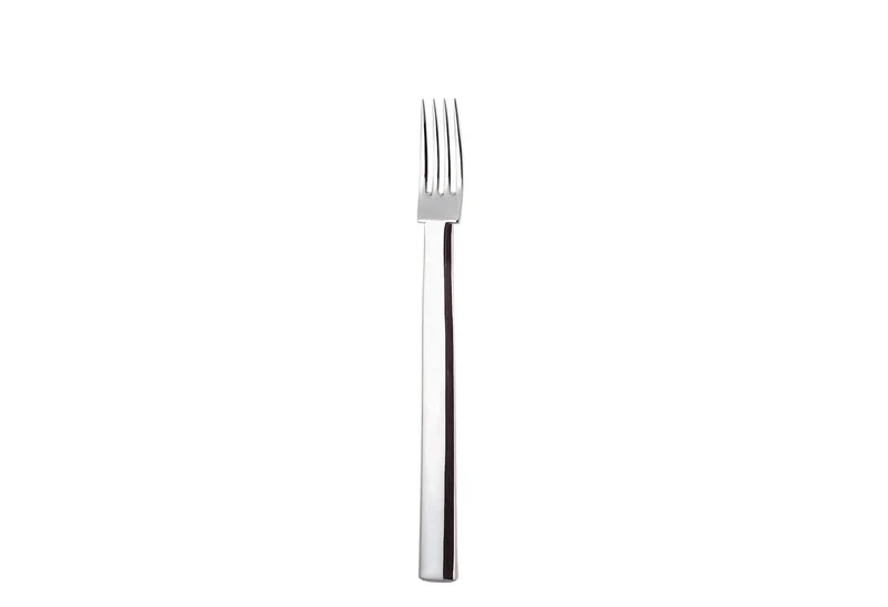 Alessi 18/10 Edelstahl Spiegel poliert Rundes Modell Tisch Gabeln, 6 Stück, Silber, Tisch
