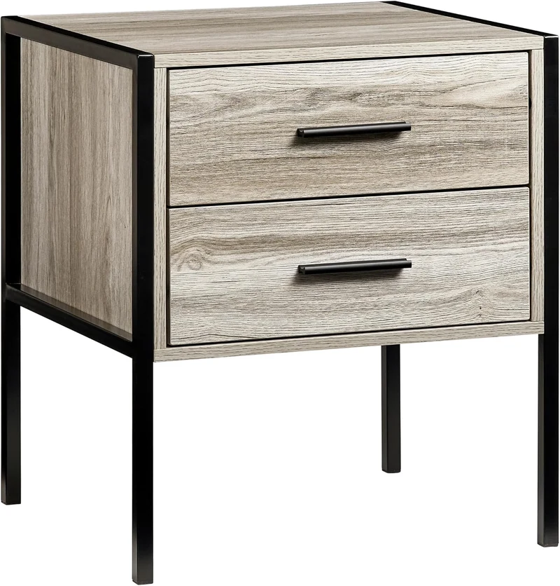Vida Designs Brooklyn Nachttisch, Aluminium, Grau, 1 Drawer Grau 1 Drawer, Grau 1 Drawer