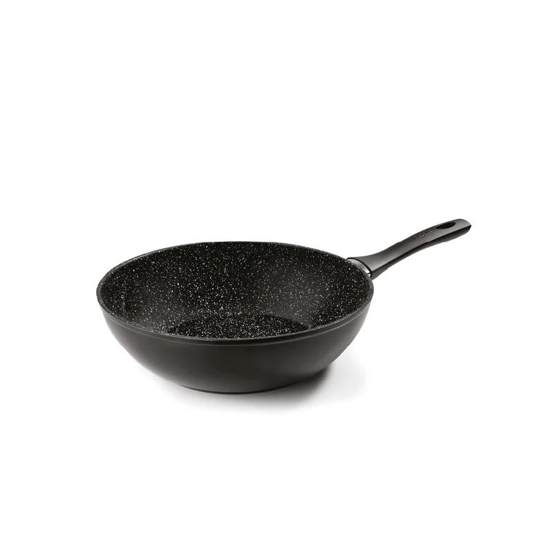 IBILI - Wok Natura, 30 cm, Aluminium, Anti-Haft-Beschichtung im Stein-Stil, geeignet für Induktion