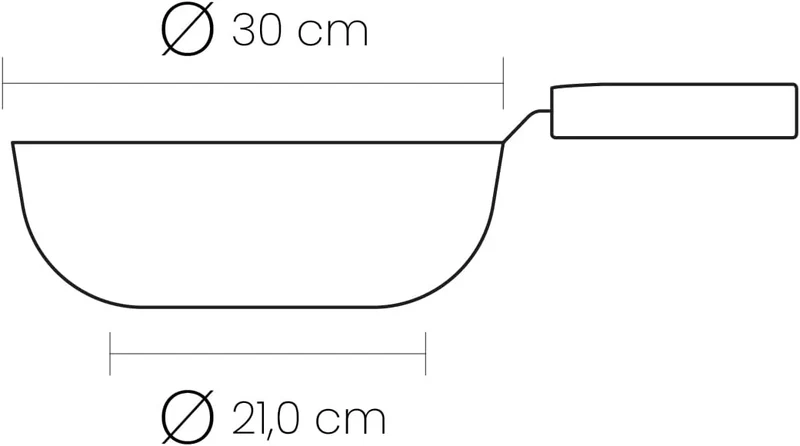 IBILI - Wok Natura, 30 cm, Aluminium, Anti-Haft-Beschichtung im Stein-Stil, geeignet für Induktion