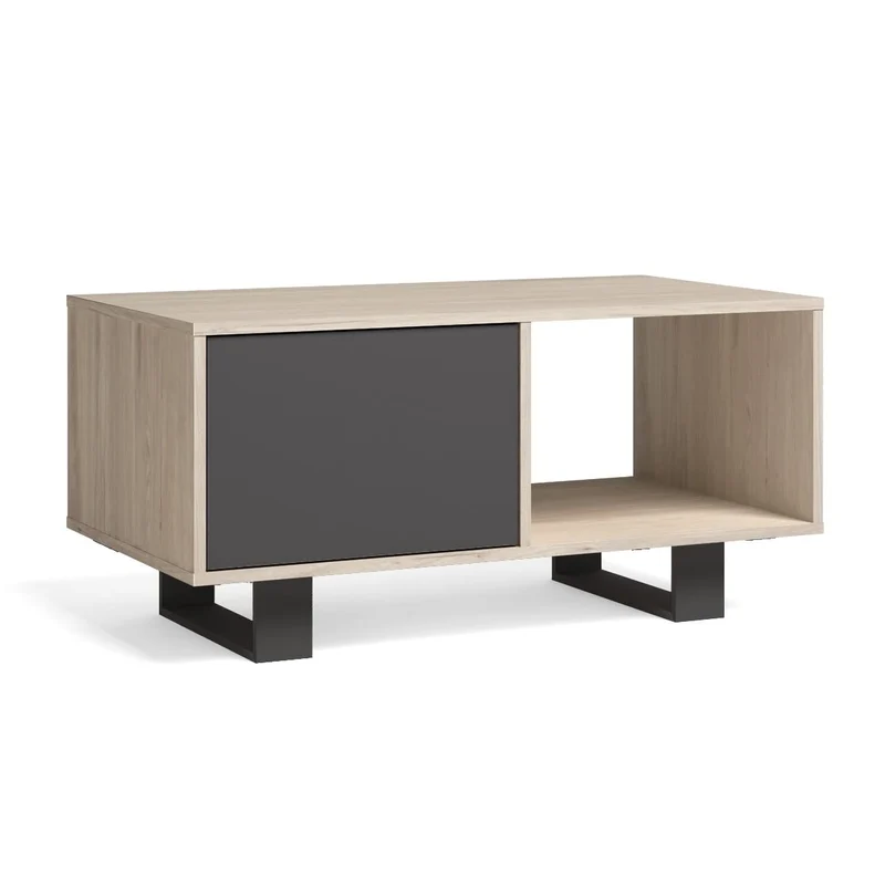 Skraut Home MESAWINDTALL02 Couchtisch für Wohnzimmer, Esszimmer, Chene-grau, 92x50x45cm, Chene-grau