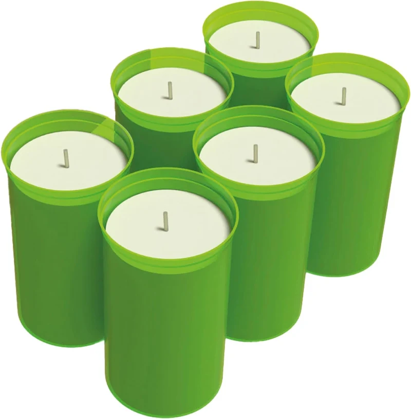 Bio Green 6er-Set Ökologische Kerzen aus Biomasse für Frostwächter „Firefly“ | ca. 42 Stunden Brennd