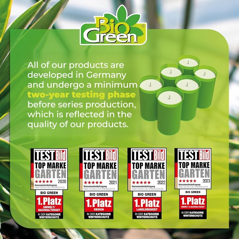 Bio Green 6er-Set Ökologische Kerzen aus Biomasse für Frostwächter „Firefly“ | ca. 42 Stunden Brennd