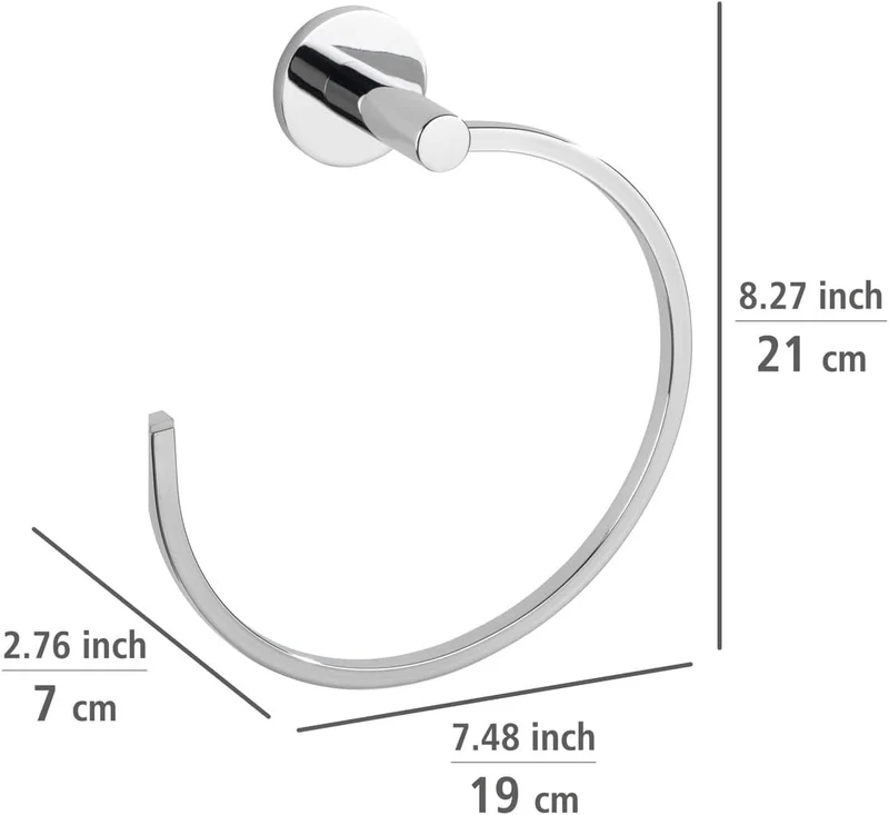 WENKO UV-Loc Handtuchring, Wandhalter für Handtücher aus Vierkantrohr zum Befestigen ohne Bohren mit