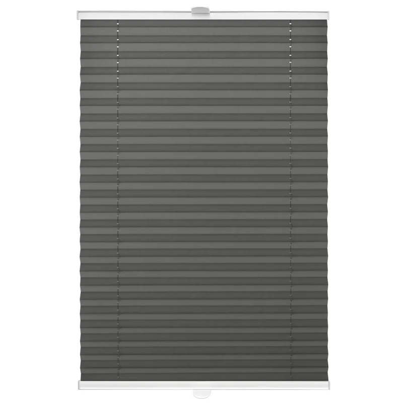 Domdeco Plissee 90x150cm Anthrazit mit weiss lackierten Alu-Profilen, KlemmFix-Halterung zur Montage
