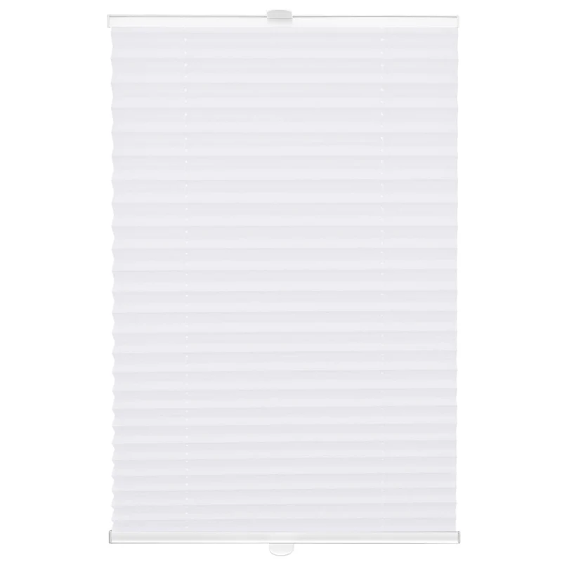 Domdeco Plissee 65x100cm Weiss mit weiss lackierten Alu-Profilen, KlemmFix-Halterung zur Montage ohn