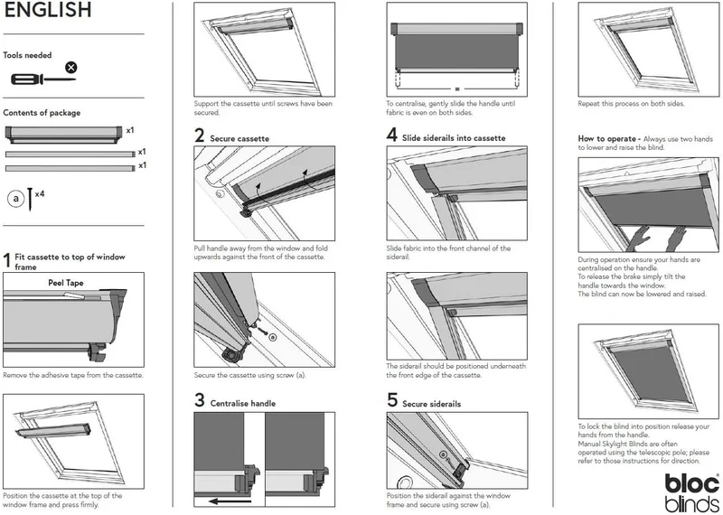 Bloc Skylight Rollo M4 A für Dakstra Dachfenster Blockout, Marineblau M4A Dakstra Marineblau, M4A Da