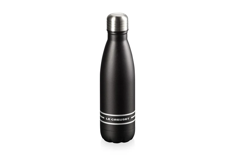 Le Creuset Trinkflasche, Edelstahl, 0.5 L, Schwarz Matt, 41208500000000, Schwarz Matt