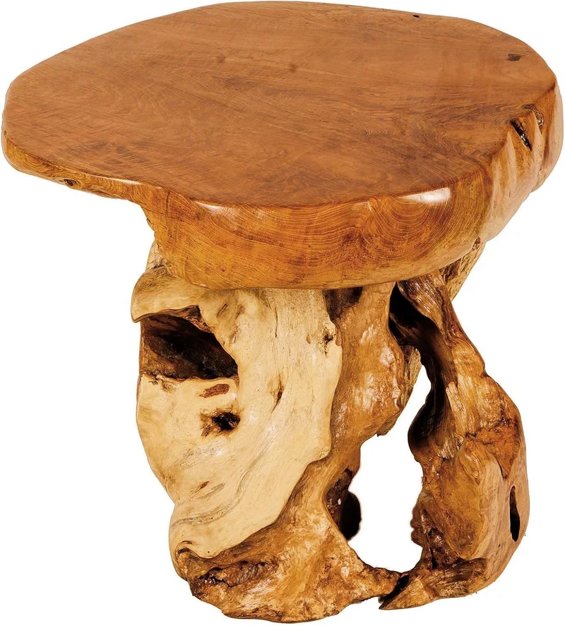 Windalf Rustikaler Beistelltisch Karima Winwood 56 cm Kleiner Wohnzimmertisch UNIKAT Handarbeit aus