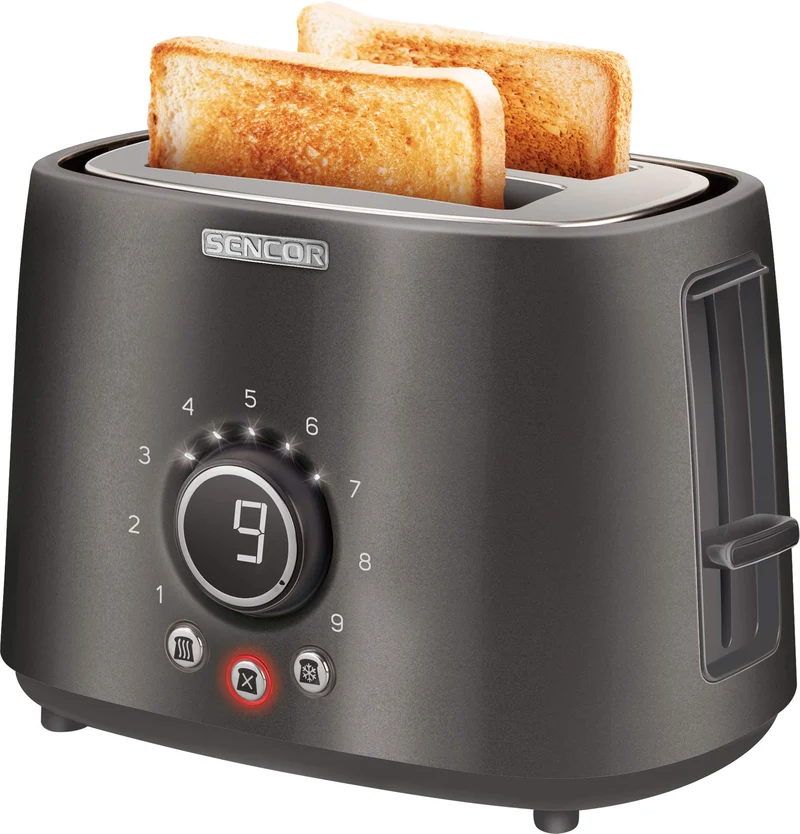Sencor STS6058BK STS 605 Toaster, Edelstahl, Schwarz