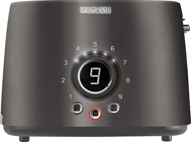 Sencor STS6058BK STS 605 Toaster, Edelstahl, Schwarz