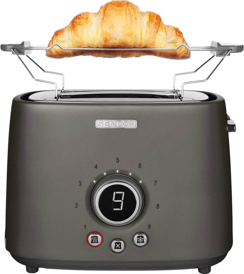 Sencor STS6058BK STS 605 Toaster, Edelstahl, Schwarz