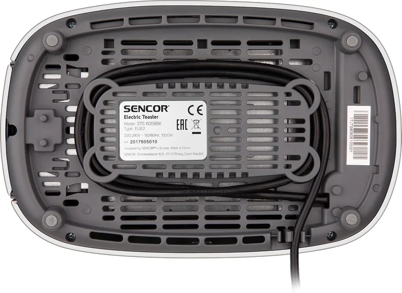 Sencor STS6058BK STS 605 Toaster, Edelstahl, Schwarz
