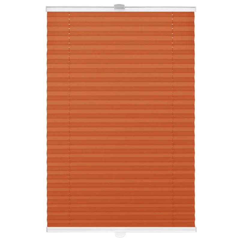 Domdeco Plissee 95x120cm Orange mit weiss lackierten Alu-Profilen, KlemmFix-Halterung zur Montage oh