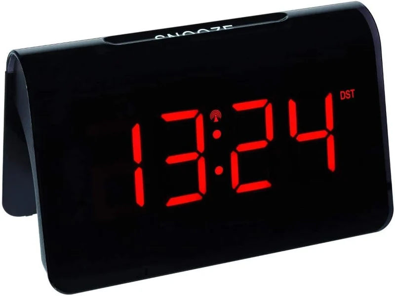 TFA Dostmann 60.2543 Digitaler Funk Wecker ICON LED Leuchtziffern rote Ziffern, mit Batterien, rote