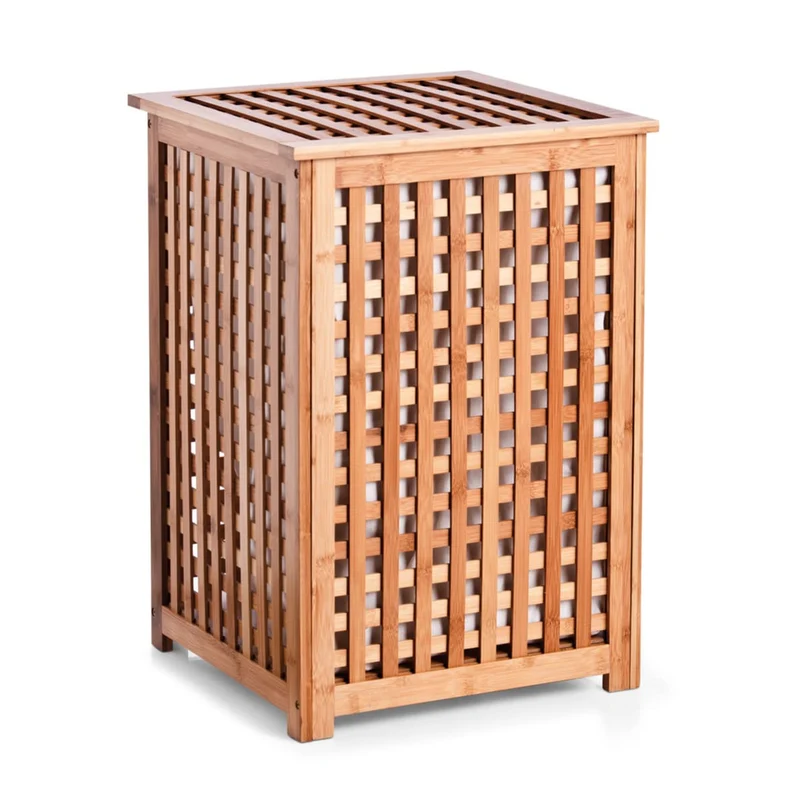 Zeller 13438 Wäschetruhe 40 x 40 x 58 cm, Bamboo