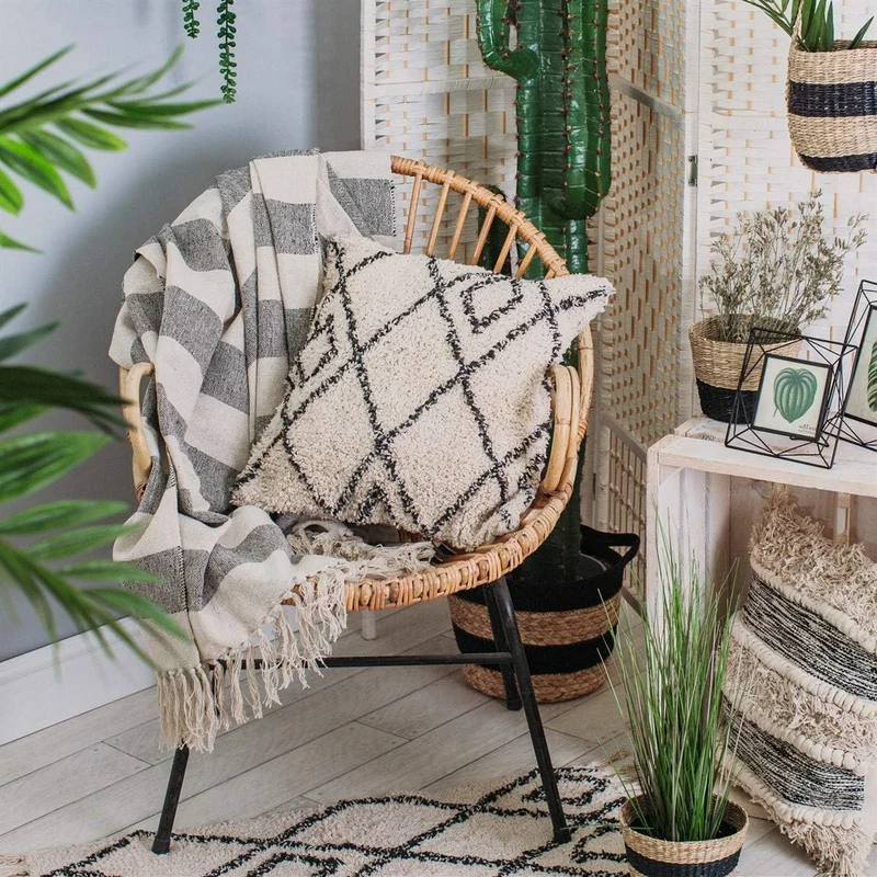 Sass & Belle Scandi Boho Stripe Blanket Throw