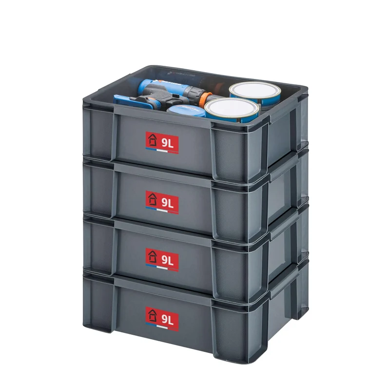 Sundis 4er set MASTER BOX, 9L - Modular und stapelbar - Anthrazitgrau SET 4X9L, SET 4X9L